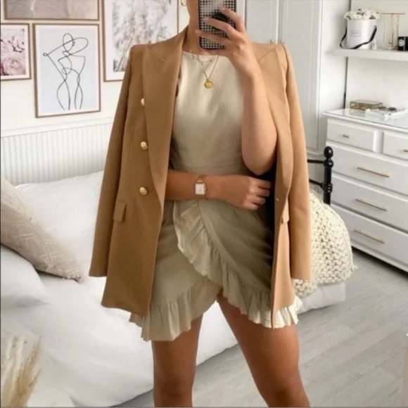 ZARA TAILORED DOUBLE BREASTED BLAZER GOLD BUTTONS BALMAIN LIKE - Picture 11 of 12